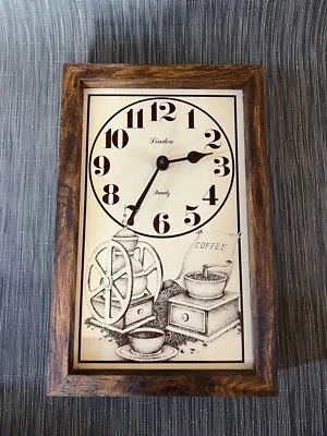 Reloj de pared vintage LINDEN café acabado madera cuarzo 14 x 9" BONITO, ¡probado! Foto 1 de 4