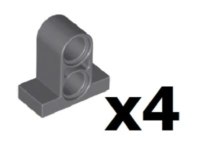 LEGO 4 New Dark Bluish Gray Technic Pin Connector Plates 1x2x1 2/3 Holes DG03 - Image 1 of 2