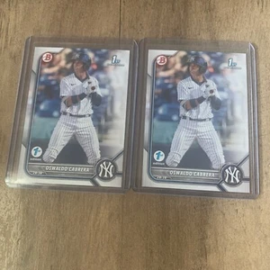 Lot X2 - Oswaldo Cabrera 2022 Bowman Paper 1st Edition BPPF-17 1st Bowman Yankees - Bild 1 von 2