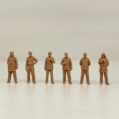 1/72 Scale German U-boat Crew 6 Figures Resin Model Miniature Military Modern - Image 1 of 4