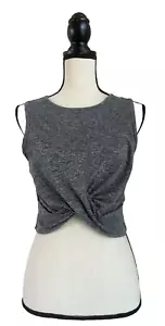 Zobha Yoga Top Women's Sz L Heather Gray/Black Activewear Twist Tank Top Gym - Picture 1 of 8
