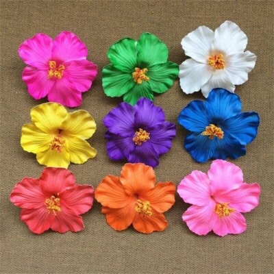 Multi Colours Foam Hawaiian Rose Flower Hibiscus Flower Bridal Hair Clip Jewelry - Image 1 of 4
