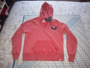 WOMENS SMALL FANATICS PRE-WASHED PINK WASHINGTON CAPITALS HOODIE - NWT - Picture 1 of 5