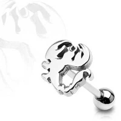 "Anillo lengua recortado escorpión acero inoxidable 14G 5/8"" barra perforadora" Foto 1 de 3