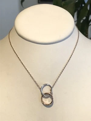 Trinity Double Link Pendant Necklace NADRI Rose Gold And Silver Tone - Image 1 of 3