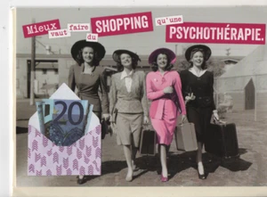 FROHE GEBURTSTAGSKARTE-RETRO-Frauen Shopping  - Bild 1 von 2