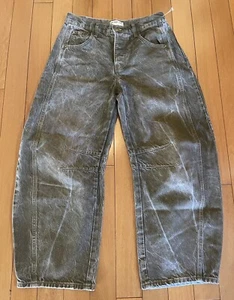 WE THE FREE X FREE PEOPLE GOOD LUCK MID RISE BARREL JEANS NEW MOON SIZE 26 $178 - Picture 1 of 13