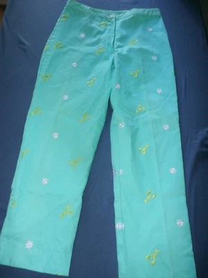 Lilly Pulitzer Capris Women SZ 6 Crop Pants 23" Inseam Lobster Daisy Embroider - Image 1 of 4