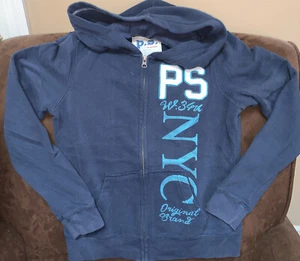 AEROPOSTALE NYC ZIPPER HOODIE SWEATSHIRT NAVY SIZE 14 - Picture 1 of 3