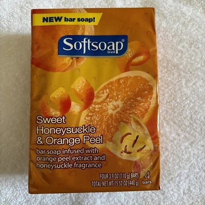 Softsoap Bar Soap Sweet Honeysuckle Orange Peel 4 Bars FACTORY SEALED! - Image 1 of 4