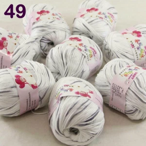 New 8 Ballsx50g Cashmere Silk Wool Crochet Children Hand knit Baby Scarf Yarn 49 - Picture 1 of 12