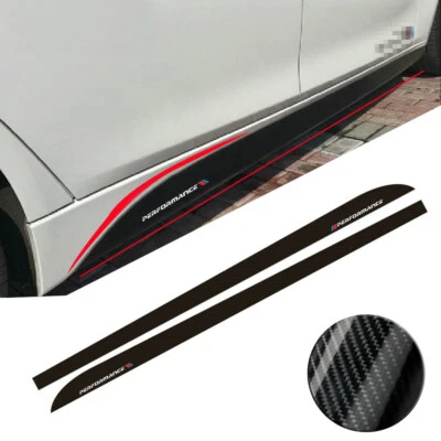 5D Carbon Fibre Side Skirt Sill Racing Stripe Fit for BMW M Performance Sticker - Image 1 of 4