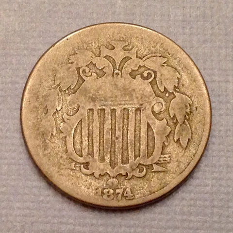 1874 US Shield Nickel 5 Cents Cover