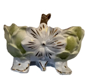 Vintage 1930-40’s Antique Hand Painted White Floral Planter Porcelain Ceramic - Picture 1 of 7