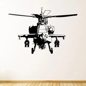 Calcomanía de pared para helicóptero militar transferencia niños dormitorio niños ejército vinilo Reino Unido - Imagen 1 de 36