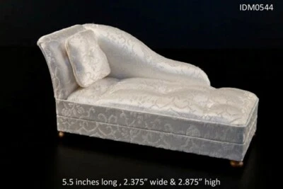 IDM CHAISE LOUNGE SILK LIVING ROOM DOLLHOUSE MINIATURES 1:12 SCALE