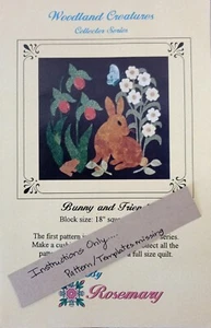 BUNNY & FRIENDS *instructions only-no pattern pce* Woodland Creatures 18" Quilt - Picture 1 of 5