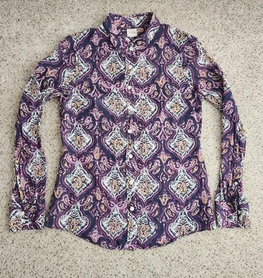 J. Camisa Crew Para Mujer Pequeña La Perfecta Transparente Cachemira Manga Larga Con Botones Foto 1 de 4