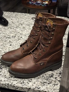Bota de Trabajo Justin 7 Estilo 760.  Hecho en USA. Excelente. Cuero marrón.  - Imagen 1 de 10