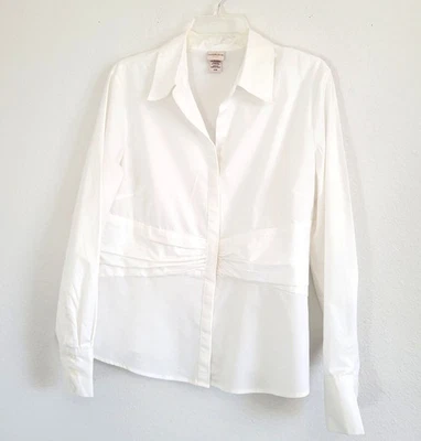 Camisa de vestir de algodón con botones de manga larga blanca Covington de colección XL USADA EN EXCELENTE ESTADO ¡Linda! Foto 1 de 4