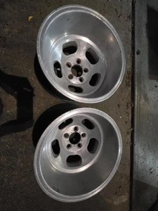 Pair Of Aluminum Slot Wheels 15x10 Unilug - Picture 1 of 10