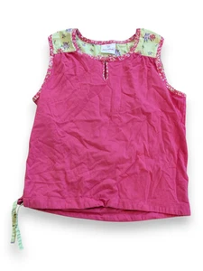 Hanna Andersson Pink Green Floral Sleeveless Tank Top Shirt Girls 150 size 12 - Picture 1 of 6