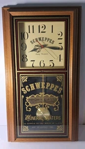 Vintage Schweppes Mineralwasser Hannover Holz Quarzuhr *funktionstüchtig! * - Bild 1 von 8