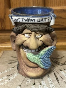 Jac Genovese 1994 Limit? What Limit? Ugly Face" 5" inch Clay Mug Signed - Picture 1 of 7