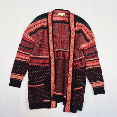 Cárdigan STARING AT STARS XS 6 rojo negro tejido acrílico de longitud media para mujer Foto 1 de 4