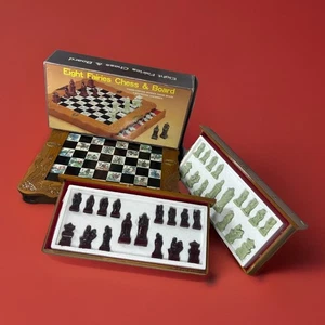 Juego de ajedrez de ocho hadas de colección tablero de madera tallado a mano, azulejo asiático y jabonera ejército - Imagen 1 de 22