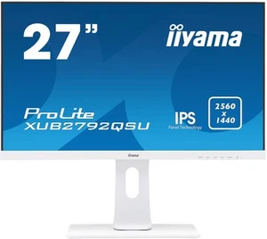 IIYAMA PROLITE XUB2792QSU-W1 27" QHD IPS LED MONITOR WHITE 2560 X 1440 @ 70HZ - Picture 1 of 8