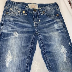 Big Star Jeans Damen 26 Jenae Skinny Medium Wash Heavy Stitch Distressed Mid A - Bild 1 von 19