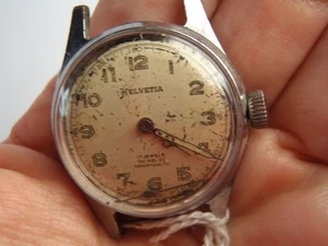 HELVETIA Military Man's Mechanical Wristwatch 830 17 Jewels Works - Picture 1 of 18