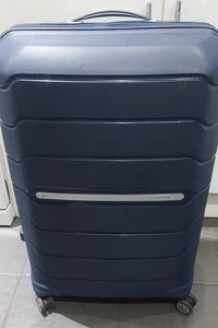 EXCELLENT CONDITION Samsonite FLUX Expander 75cm LRG BLUE SUITCASE LUGGAGE - 99p - Picture 1 of 12