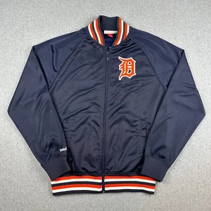 Vintage Detroit Tigers Jacket Full Zip Blue Bomber Nostalgia Co. Mitchell & Ness - Picture 1 of 9