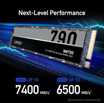 Lexar NM790 1TB M.2 PCIe Gen4 NVMe SSD 7400 MB/s - LNM790X001T-RNNNG - NEW* - Image 1 of 4