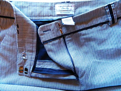 Charter Club Classic Fit Capri Pants Women's Size 10 White Blue Striped Nautical - Image 1 of 4