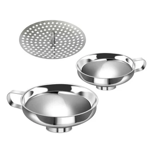  3 Pezzi Imbuto Acciaio Inox Bocca Larga Metallo Barattolo Cucina per Lattine - Foto 1 di 12