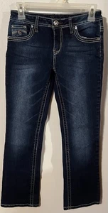 Pantalones de mezclilla Justice Girls nuevos con etiquetas con diamantes de imitación adornados talla 12R. T33 - Imagen 1 de 5