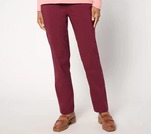Denim & Co. Signature Regular Smart Stretch Air Pant, Burgundy X-Large A657517 - Picture 1 of 4
