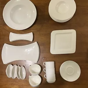 Designer Anton Black. Large Fine China Tableware Set 29 Pcs & Bone China. - Picture 1 of 12