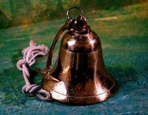 Vintage Big Brass Bell and Hanging Bracket - Picture 1 of 10