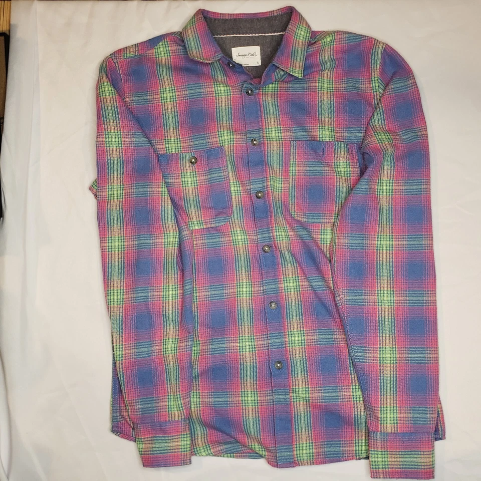 Sovereign Code Men's Arin Button Down Shirt, Blue/Green/Pink, Size Small - Image 1 of 4