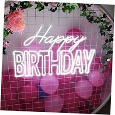 Happy Birthday Large Neon Sign for Wall Decor, with 20*12 inches +Cool White