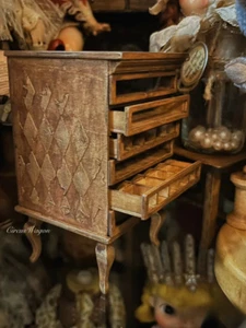 Palace Chest of Drawers 1/12 Scale Dollhouse Miniatures Furniture Unfinished - Picture 1 of 5