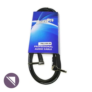 BravoPro PWJJ009-03 3M Cable 6.35mm 90deg. TS Jack to 6.35mm 90deg. TS Jack - Bild 1 von 2