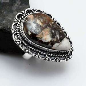 Jasper Gemstone Ethnic Handmade Wedding Gift Ring Jewelry US Size-6 AR 28906