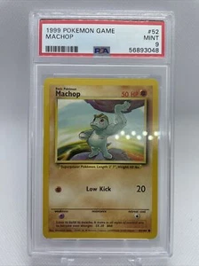 1999 Pokemon Base Set Unlimited Machop 52/102 PSA 9 Mint - Picture 1 of 6