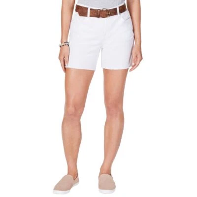 STYLE & CO NUEVO Pantalones Cortos de Denim Para Mujer Blancos de Tiro Medio con Cinturón Corte 4 TEDO Foto 1 de 2