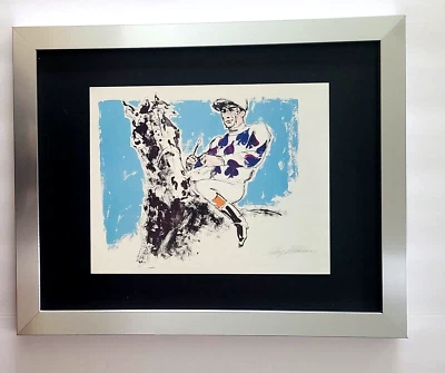 LeRoy Neiman " THE JOCKEY " Signed Pop Art Mounted and Framed in New 11x14 - Image 1 of 3